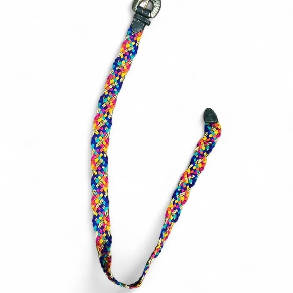 Women's super funky retro Rainbow braided belt 80'S RETRO XXL‎ OSFM